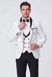 3 Piece Red Shawl Lapel One Button Men's Prom Suits