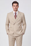 Apricot 2 Piece One Button Peak Lapel Men's Prom Suits