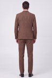 Brown Single Breasted 3 Piece Notch Lapel Men's Prom Suits