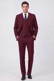 Brown Single Breasted 3 Piece Notch Lapel Men's Prom Suits