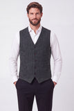 Brown Single Breasted Men's Suit Vest