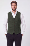 Brown Single Breasted Men's Suit Vest