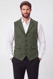 Army Green Single Breasted Notch Lapel Men's Suits Vest