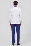 3 Piece Shawl Lapel Blue One Button Men's Wedding Suits