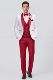 3 Piece Shawl Lapel Blue One Button Men's Wedding Suits
