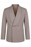 Coffee 2-piece Shawl Lapel Double Breasted Men's Prom Suits