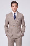 Coffee 2-piece Shawl Lapel Double Breasted Men's Prom Suits
