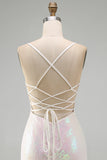 Sparkly Pink Bodycon Sequins Floral Short Homecoming Dress with Beading