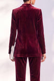 Black Velvet Peak Lapel Pantsuits Women Formal Suits