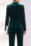 Black Velvet Peak Lapel Pantsuits Women Formal Suits