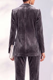 Black Velvet Peak Lapel Pantsuits Women Formal Suits