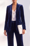 Black Velvet Peak Lapel Pantsuits Women Formal Suits