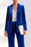 Black Velvet Peak Lapel Pantsuits Women Formal Suits