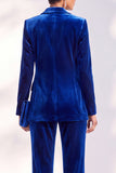 Black Velvet Peak Lapel Pantsuits Women Formal Suits