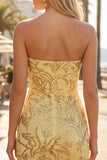 Sparkly Green Bodycon Ruched Strapless Short Homecoming Dress with Sequins