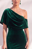 Burgundy Mermaid Ruched One Shoulder Asymmetrical Long Formal Dress
