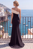 Black And White Asymmetrical Mermaid Long Formal Dress