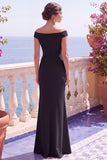 Champagne Sequins Mermaid Cap Sleeves Long Formal Dress with Slit