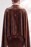 Burgundy Mermaid Velvet Beaded Long Sleeves Mother Of The Bride Dress