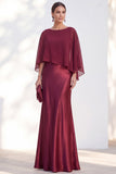 Navy Bateau Neck Sheath Velvet Mother Of The Bride Dress with Cape