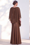 Navy Bateau Neck Sheath Velvet Mother Of The Bride Dress with Cape