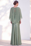 Navy Bateau Neck Sheath Velvet Mother Of The Bride Dress with Cape