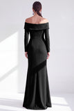 Ruched Mermaid Off the Shoulder Dark Blue Mother Of The Bride Dress with Side Streamer