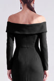 Ruched Mermaid Off the Shoulder Dark Blue Mother Of The Bride Dress with Side Streamer