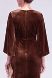 Flutter Sleeves Sheath Dark Blue Mother Of The Bride Dress with Back Zipper
