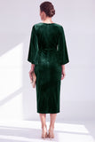 Flutter Sleeves Sheath Dark Blue Mother Of The Bride Dress with Back Zipper