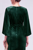 Flutter Sleeves Sheath Dark Blue Mother Of The Bride Dress with Back Zipper