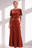 Dark Blue Rhinestone Sheath Velvet Long Mother Of The Bride Dress with Belt