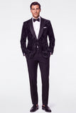 Dark Green 2 Piece Shawl Lapel Velvet Men's Suits with Sequins