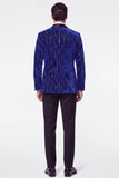 Dark Green 2 Piece Shawl Lapel Velvet Men's Suits with Sequins