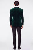 Burgundy 2 Piece Velvet Peak Lapel Single Breasted Men's Prom Suits