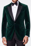 Burgundy 2 Piece Velvet Peak Lapel Single Breasted Men's Prom Suits