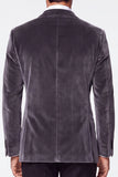 Burgundy 2 Piece Velvet Peak Lapel Single Breasted Men's Prom Suits