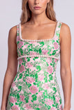Light Blue Floral Pearls Square Neck Bodycon Mini Homecoming Dress with Slit