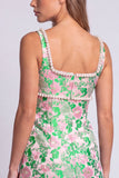 Light Blue Floral Pearls Square Neck Bodycon Mini Homecoming Dress with Slit