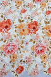 Orange Floral Printed A-Line Strapless Short Homecoming Dress