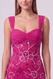 Sky Blue Beaded Ruched Floral Bodycon Short Homecoming Dress with Sequins