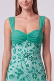 Sky Blue Beaded Ruched Floral Bodycon Short Homecoming Dress with Sequins