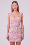 Sky Blue Beaded Ruched Floral Bodycon Short Homecoming Dress with Sequins