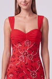 Sky Blue Beaded Ruched Floral Bodycon Short Homecoming Dress with Sequins