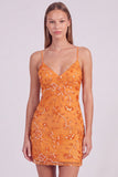Pink Floral Bodycon Sequins Beaded Short Homecoming Dress with Lace Up Back