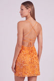 Pink Floral Bodycon Sequins Beaded Short Homecoming Dress with Lace Up Back