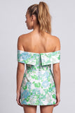 Green Strapless Floral Printed Bodycon Short Homecoming Dress