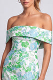 Green Strapless Floral Printed Bodycon Short Homecoming Dress