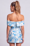 Green Strapless Floral Printed Bodycon Short Homecoming Dress