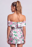 Green Strapless Floral Printed Bodycon Short Homecoming Dress